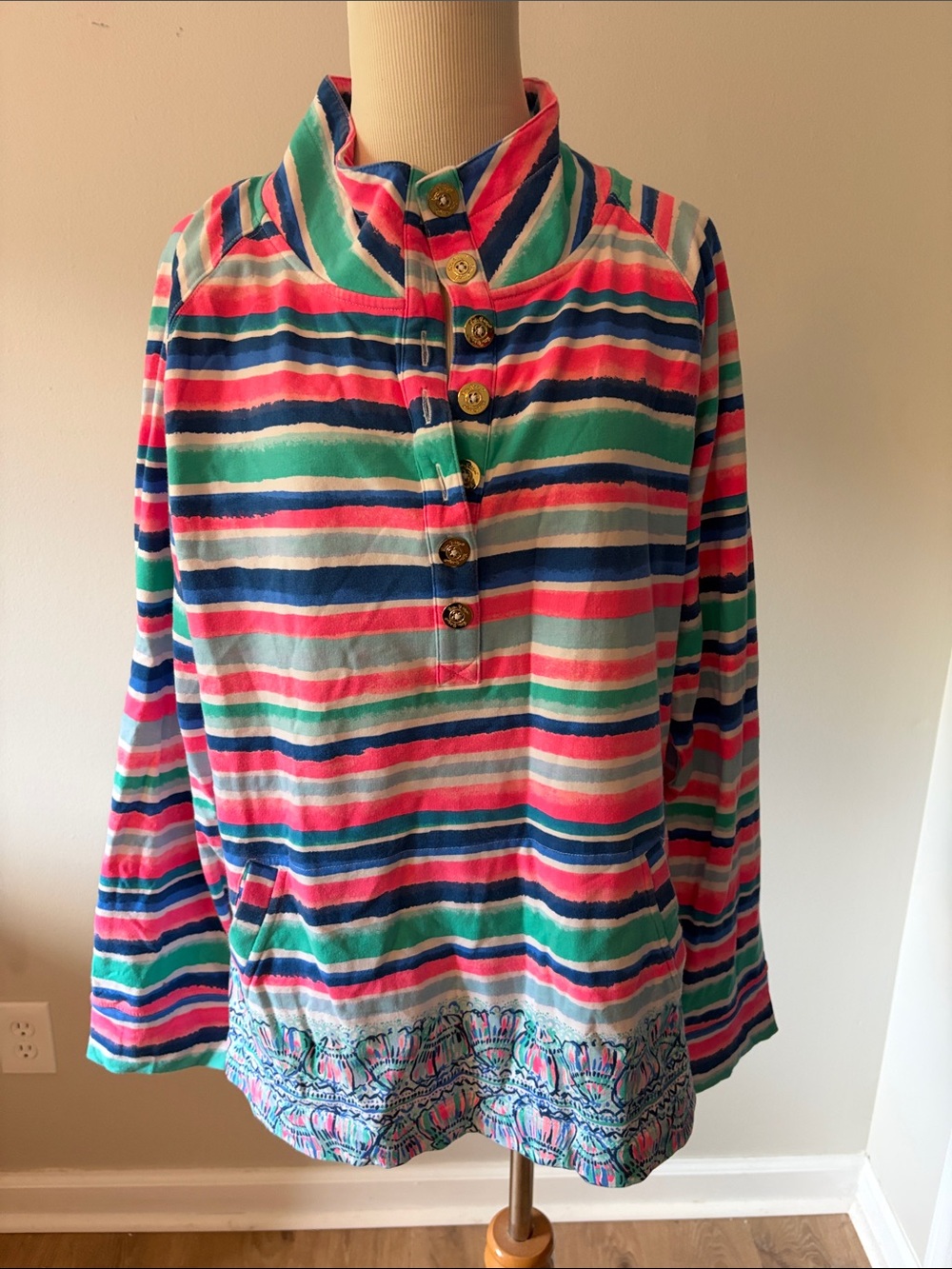 Lilly Pulitzer Striped Pullover in Pink, Blue & Green